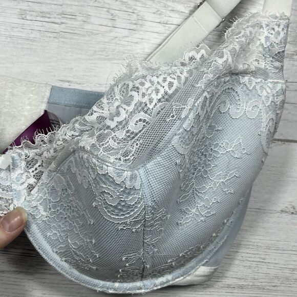 Adore Me light blue lace lightly lined balconette bra size 40DDD - Picture 2 of 6